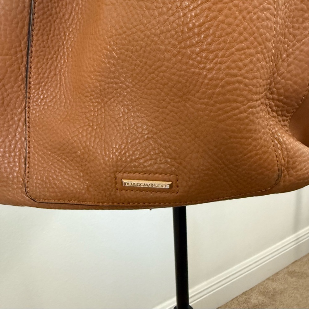 Rebecca Minkoff Darren Leather Hobo Shoulder Crossbody Bag Caramello Brown - Picture 11 of 14